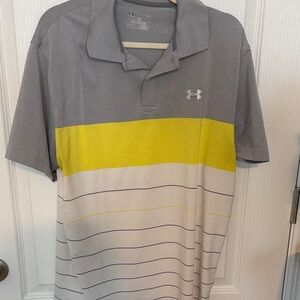 Under Armour Men's Polo Shirt in Gray and Yellow